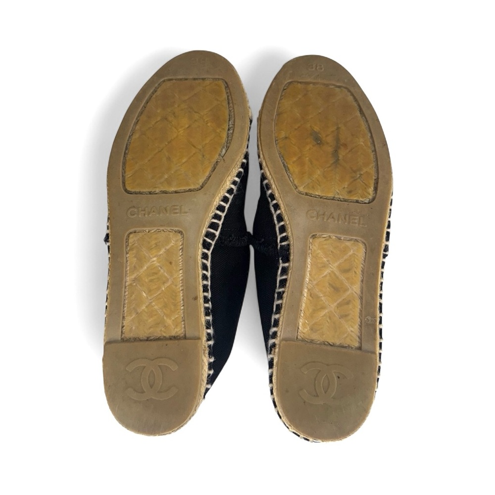 CHANEL CC :Logo Black & Beige Two Tone Espadrilles IT38 - Picture 8 of 9